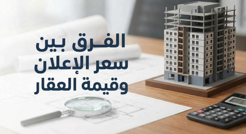ما الفرق بين سعر الإعلان وقيمة العقار؟